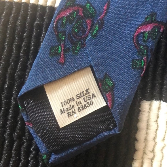 J. Garcia Silk Neck Tie JG Blue Print - Picture 2 of 6